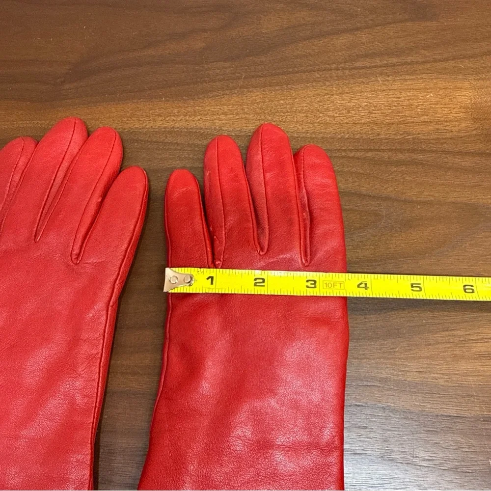 Thinsulate Women’s Genuine Leather Gloves Sz L/XL Red‎ Lined Driving Classic